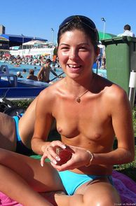 Topless Amateur Gal With Tiny Breasts Playing Cards